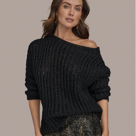 DonnaKaran - OPEN STITCH DOLMAN SWEATER - Picture 3 of 8